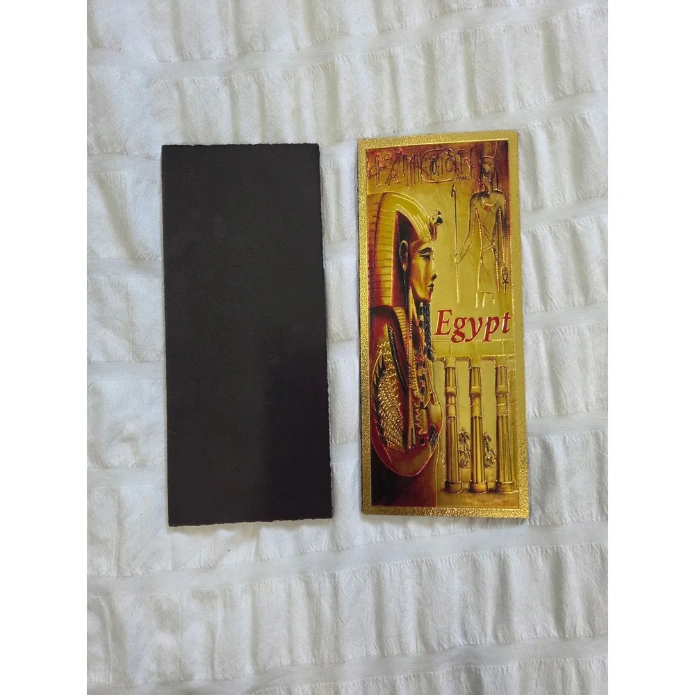 Gold Ancient Egypt King Tut Refrigerator Magnet 6 Inch Souvenir Hieroglyphics